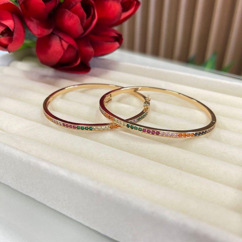 BRACELETE COLORS NO BANHO DE OURO 18K
