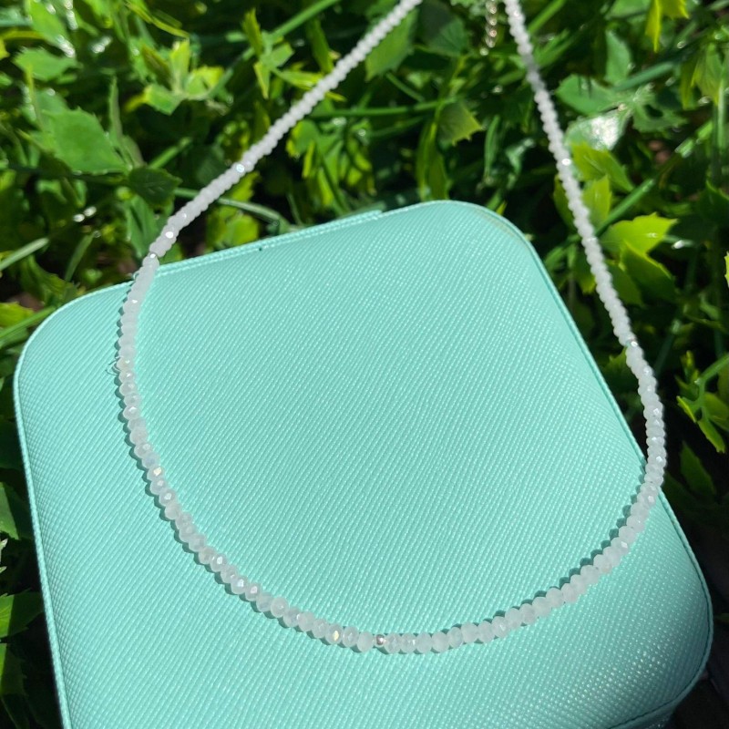 CHOKER CRISTAIS EM PRATA 925 COR BRANCO