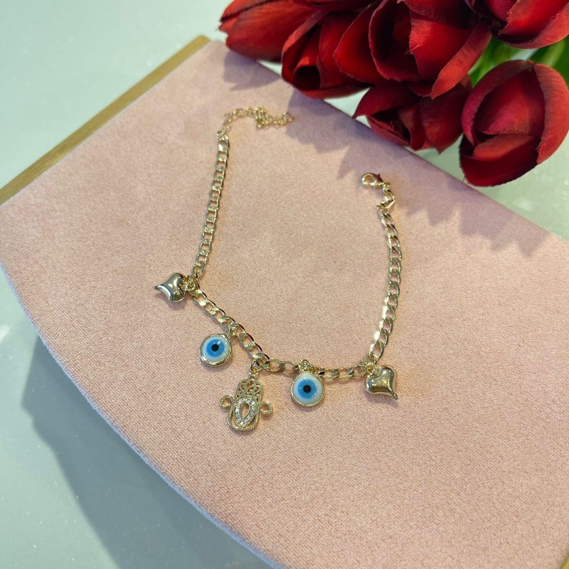 PULSEIRA COM DETALHES EM OLHO GREGO