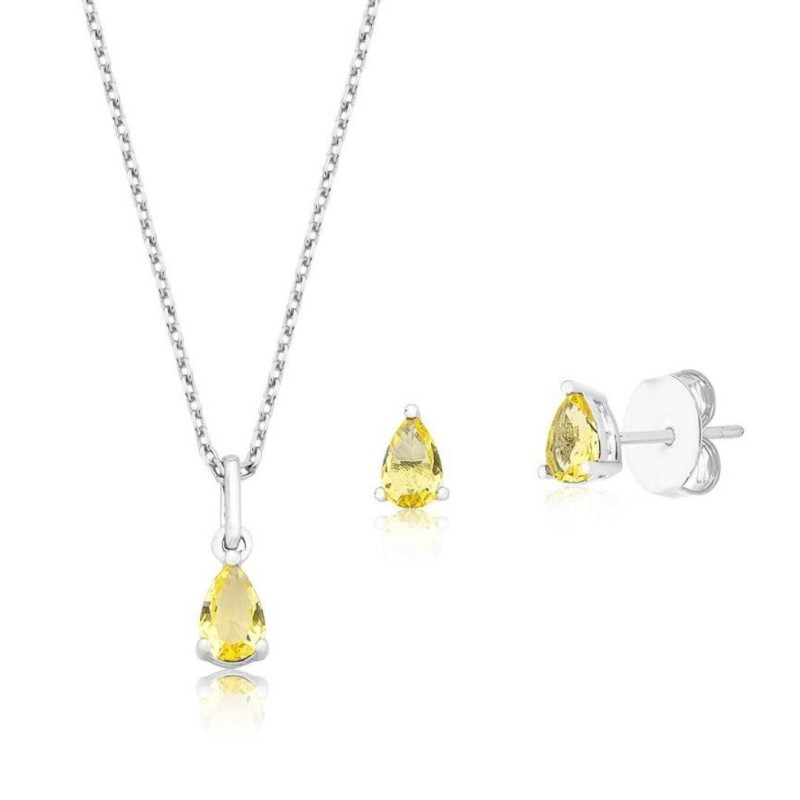 CONJUNTO MINI GOTA RODIO BRANCO