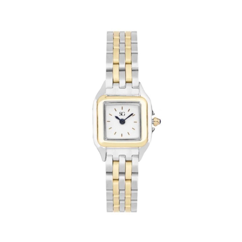 Relógio Feminino Boxy Bicolor Gold
