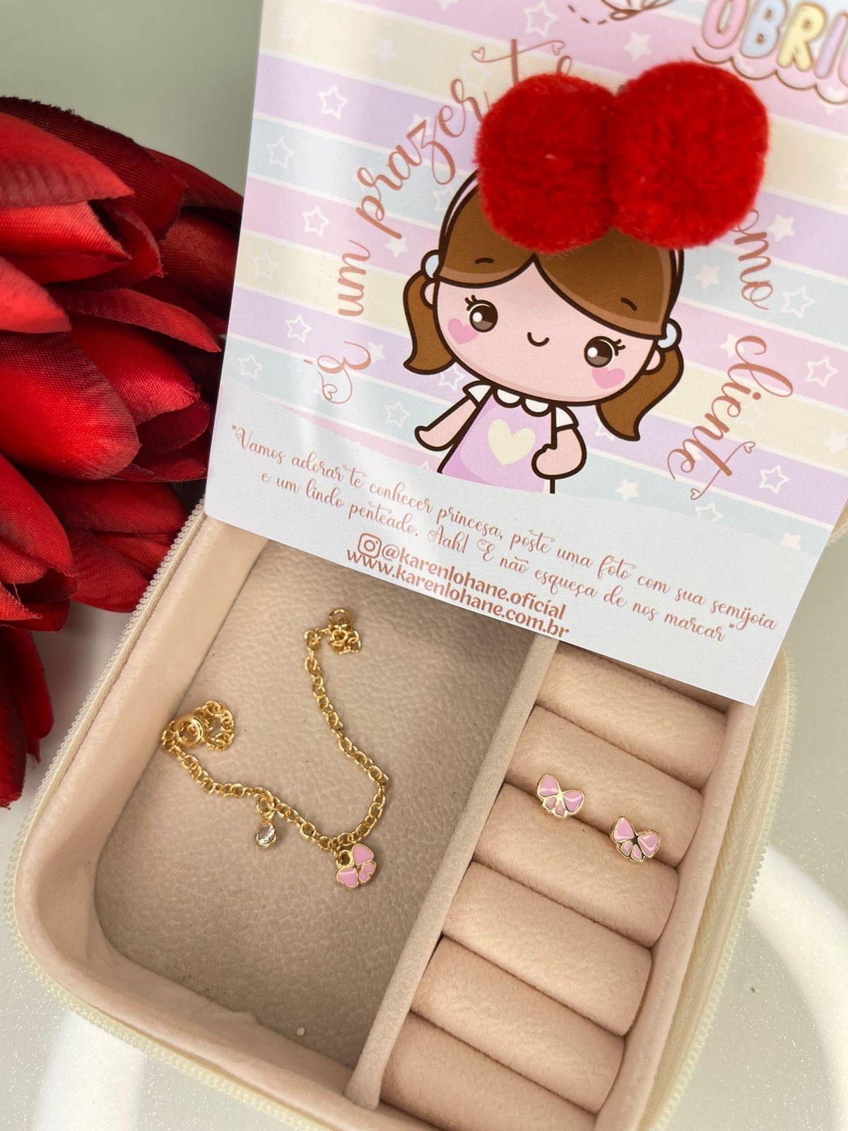 CONJUNTO INFANTIL LAÇO ROSA