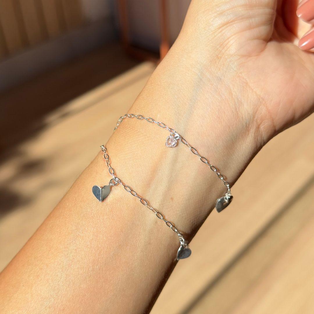 PULSEIRA CORAÇÃO PRATA 925
